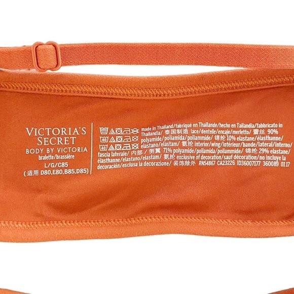 Victoria’s Secret Rust Orange Lace Ruffle Body by Victoria Bralette L - Picture 7 of 11
